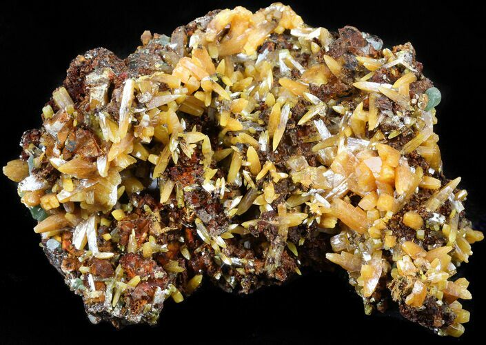 Bi-Pyramidal Wulfenite with Green Mimetite - Mexico #45690